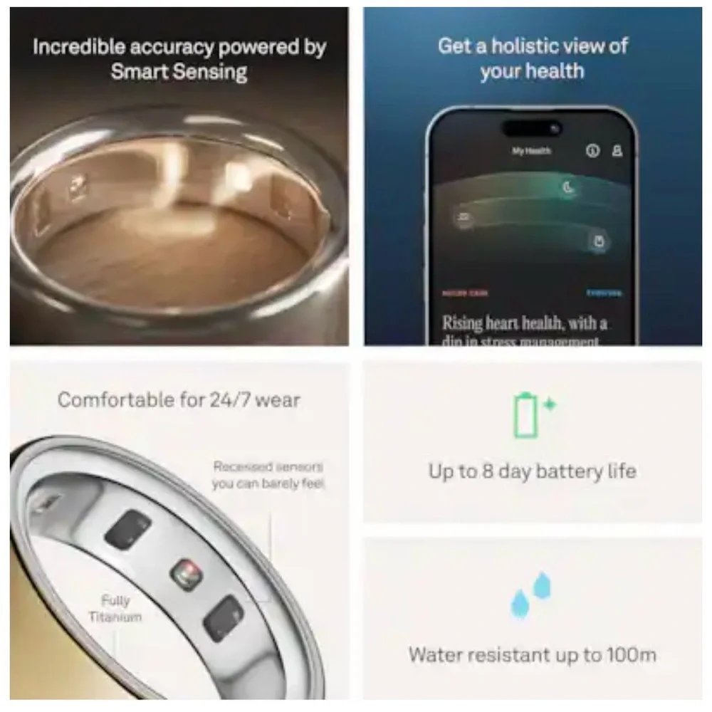 NWT Oura Gold and Silver v4 Smart Ring - size 12 - Picture 7 of 10